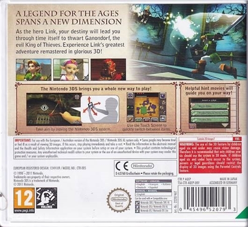 The Legend of Zelda - Ocarina of time 3D - Nintendo 3DS Spil (A Grade) (Genbrug)